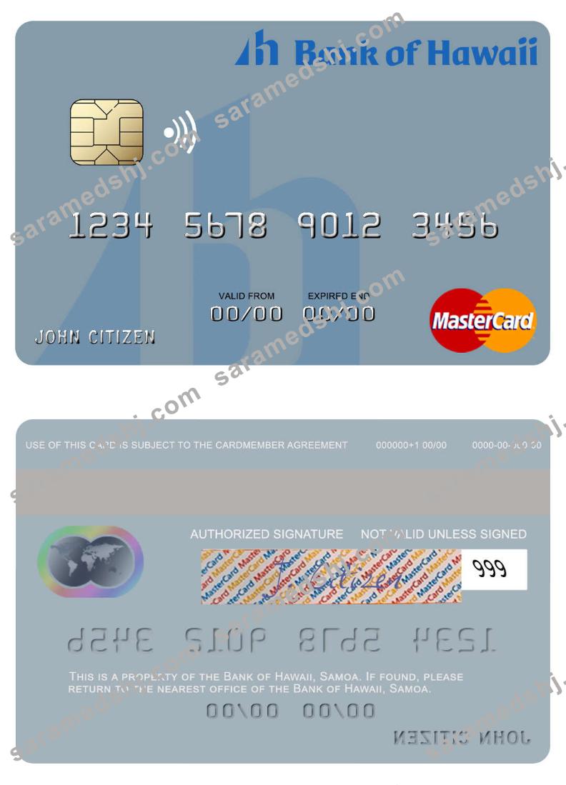 Samoa Bank of Hawaii mastercard